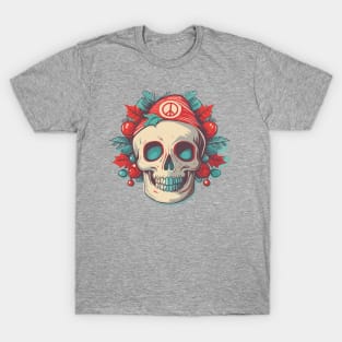 Christmas Santa Skull Peace T-Shirt